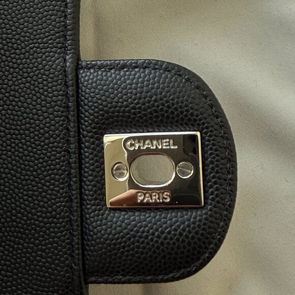 Chanel Black Caviar Chevron Quilted Rectangular Mini Flap Bag Silver - Picture 16 of 16
